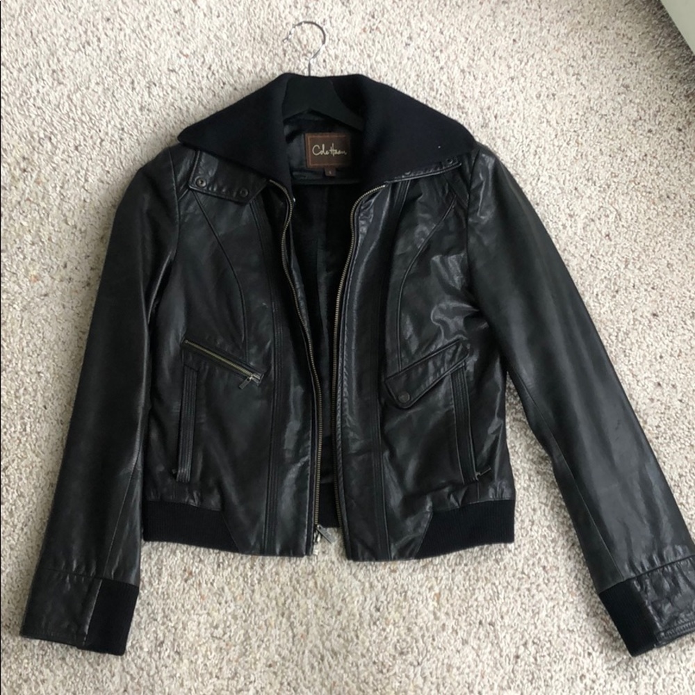 Cole Haan Leather bomber Jacket